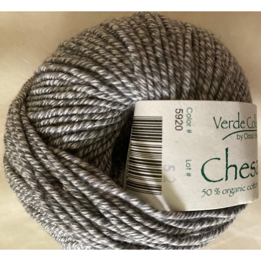 Classic Elite Verde Chesapeake Oxford Gray 5920 Cotton Merino Wool Worsted Yarn